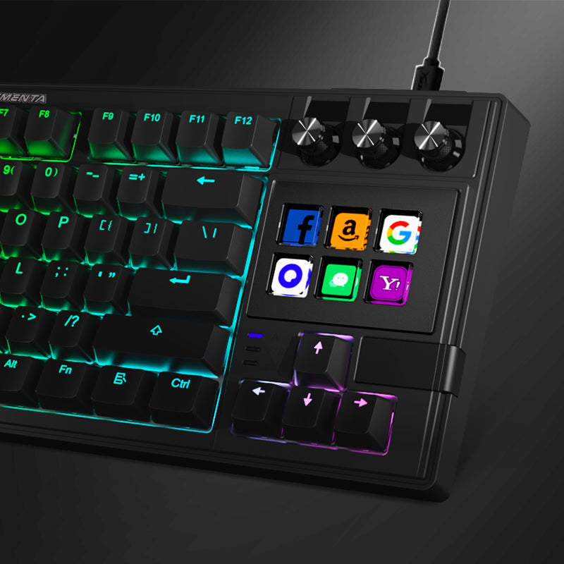 Elementa K1Pro LCD AI Mechanical Keyboard – Customizable RGB, Hot-Swappable, 6 LCD Keys, 3 Knobs & Buttons