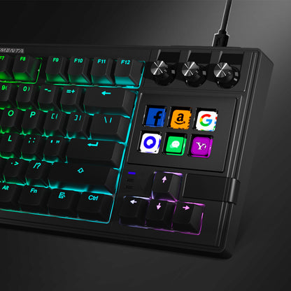 Elementa K1Pro LCD AI Mechanical Keyboard – Customizable RGB, Hot-Swappable, 6 LCD Keys, 3 Knobs & Buttons