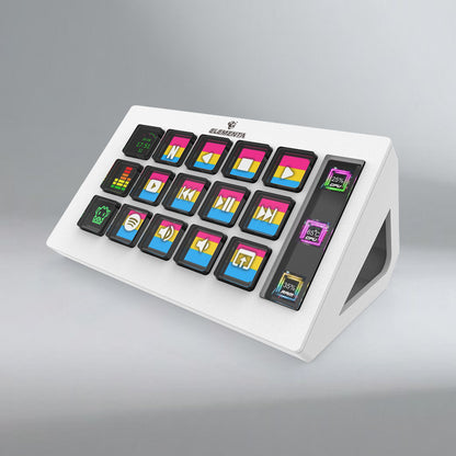 Elementa Stream Console – 15-Key LCD Macro Pad with System Monitor for Creators