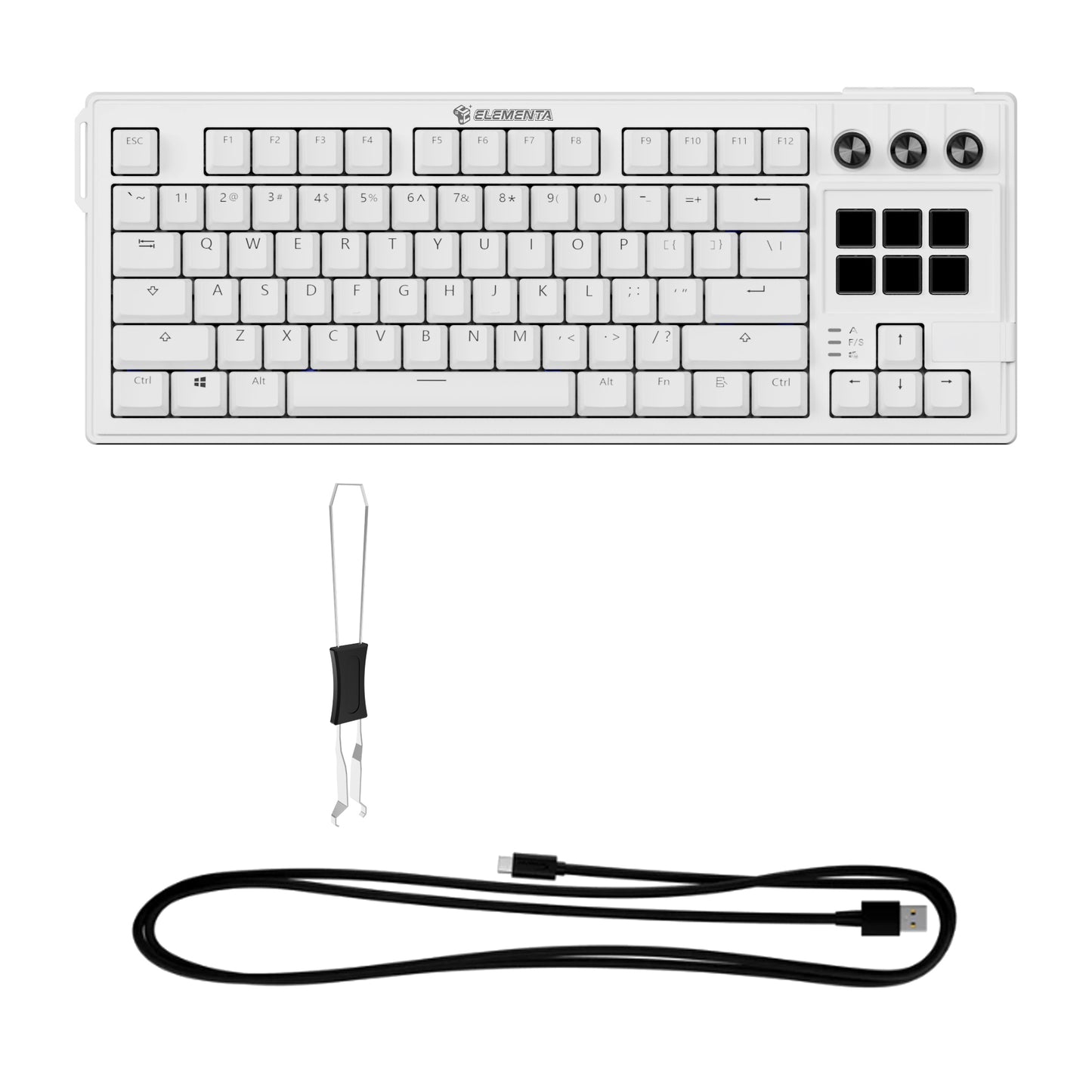 Elementa K1Pro LCD AI Mechanical Keyboard – Customizable RGB, Hot-Swappable, 6 LCD Keys, 3 Knobs & Buttons