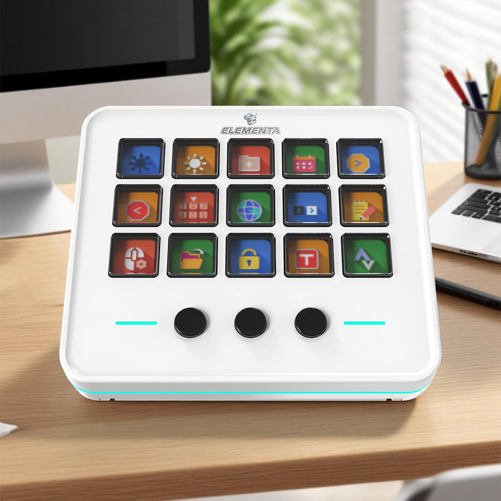 Elementa Gaming Stream Deck - M18 Programmable Macro Keypad, RGB light