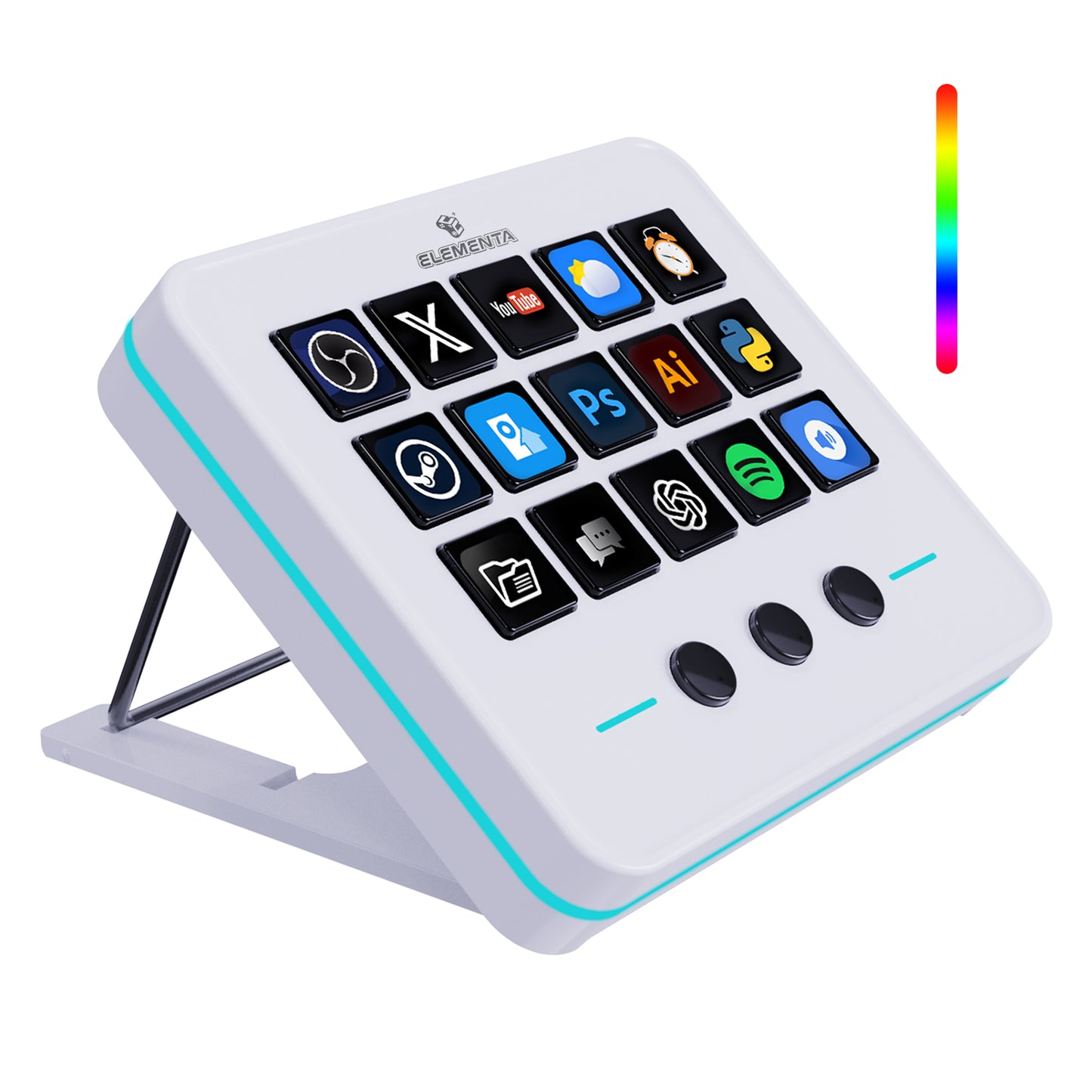 Elementa Gaming Stream Deck - M18 Programmable Macro Keypad, RGB light